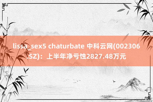 lissa_sex5 chaturbate 中科云网(002306.SZ)：上半年净亏蚀2827.48万元